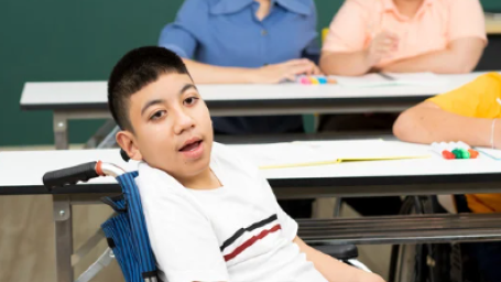 Student in a wheel chair