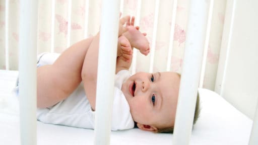 Newborn on back